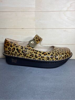 Alegria Paloma Mary Jane Leopard Print Women's Size 10 Shoes EU40 Patent Leather